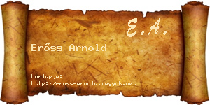 Erőss Arnold névjegykártya